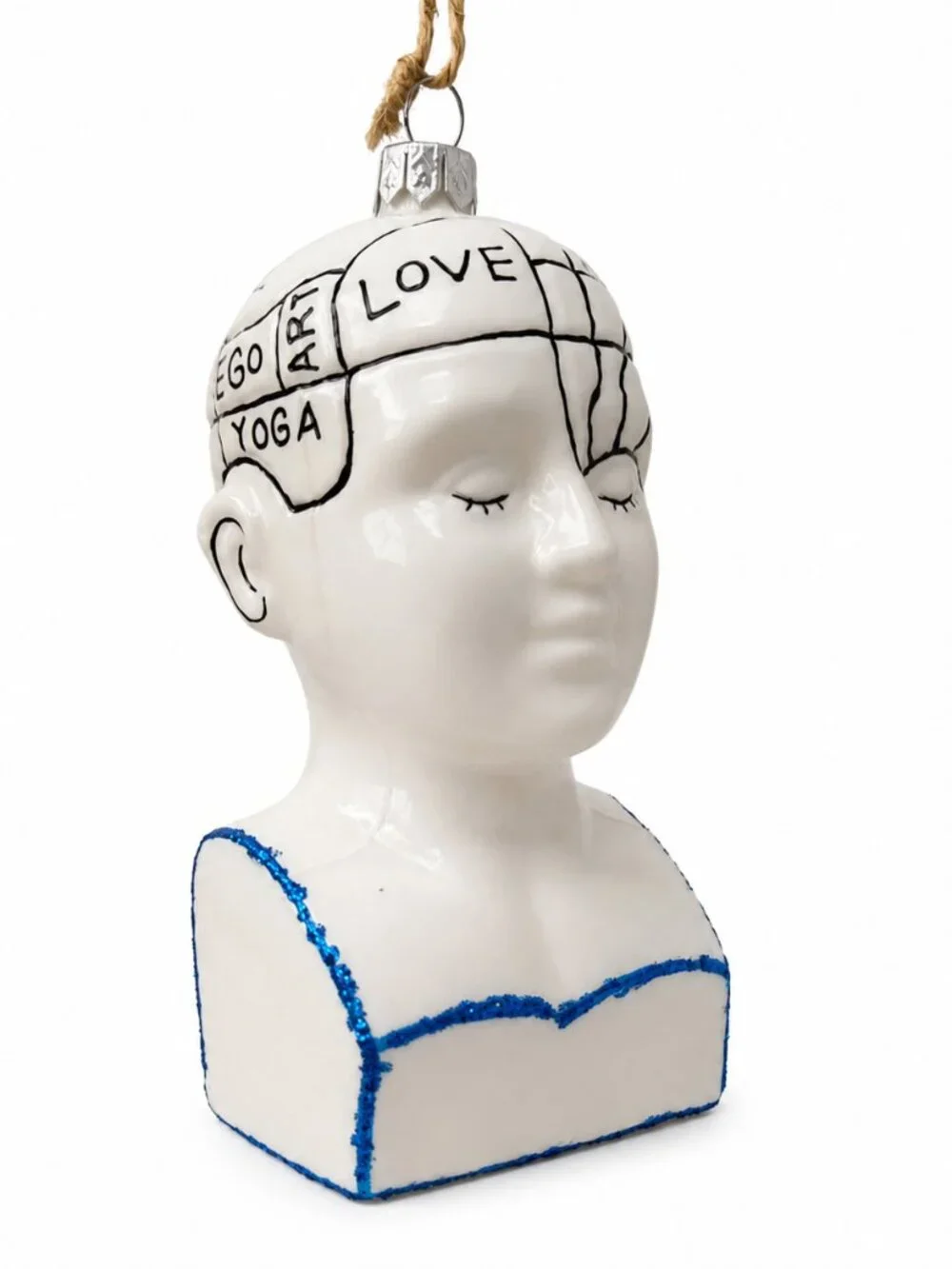 Cody Foster Phrenology Head Glass Christmas Ornament GO-2958 Yoga Art Love Rare